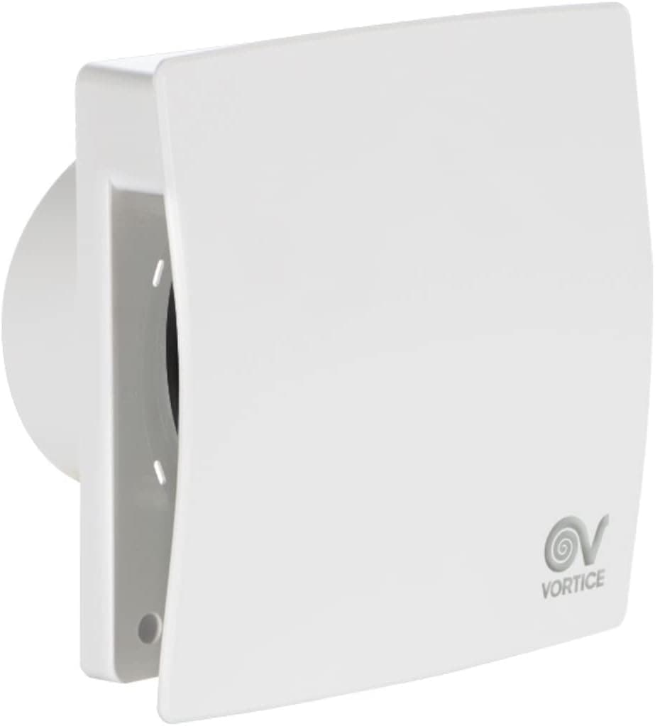 VORTICE Mex 100 4" LL 1S 11313 - Aspiratore Bagno 100mm e Cucina Elicocentrifugo Parete e Soffitto, Ventola Aspirazione Basso Consumo, Rimuove Muffa e Umidità, Portata Massima 90m3/h, 17,3x17,3x12,6cm