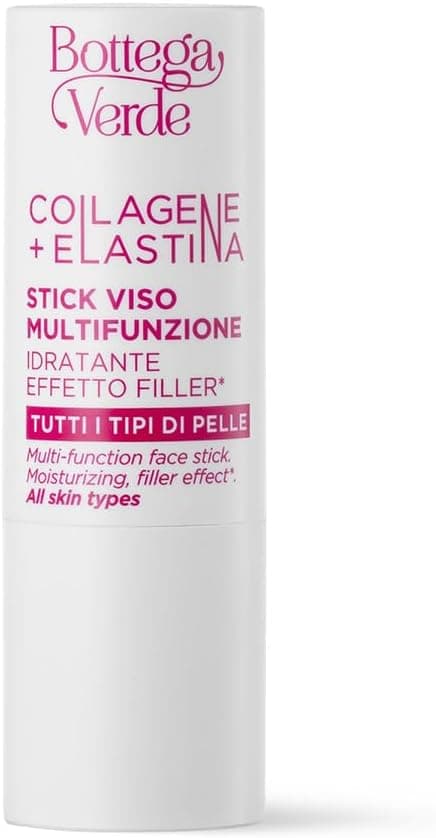 Bottega Verde - Stick Viso Multifunzione, Collagene + Elastina, 12 ml, Azione Idratante, Effetto Filler, per Tutti i Tipi di Pelle