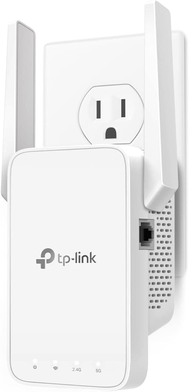 TP-Link AC1200 WiFi Extender - 1.2Gbps Home Signal Booster, Dual Band 5GHz/2.4GHz, Up to 1600 Sq.ft and 32 Devices, EasyMesh Compatible, One Ethernet Port (RE315)