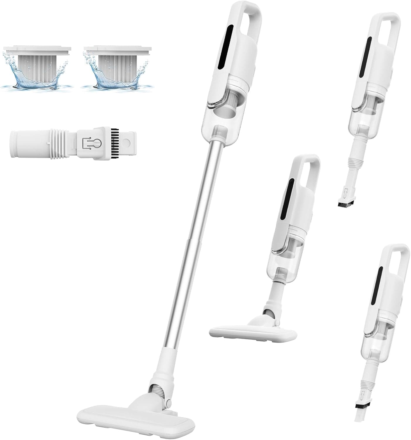 Suirviz U5PRO Aspirapolvere Senza Fili, 28,000Pa Potente Aspirazione, 35Min di Autonomia, Scopa Elettrica Ultra Leggera con Filtro HEPA, Testa Rotante, per Peli di Animali, Pavimenti Duri, Casa e Auto