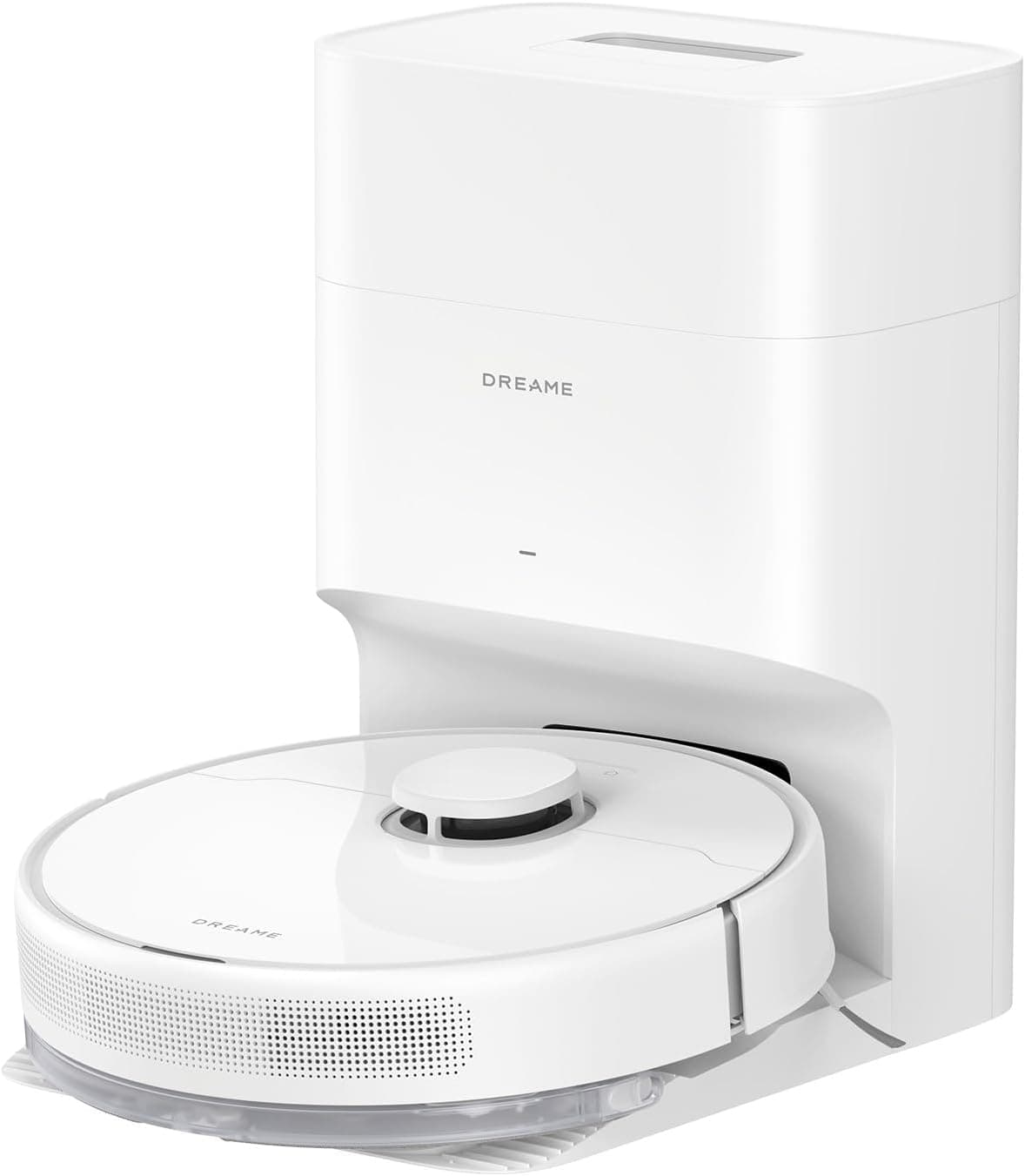 dreame D10 Plus Gen 2 Robot Aspirateur Laveur avec Vidange Automatique Poussière, Stocke jusqu'à 90 Jours de Poussière, Navigation LiDAR, Aspiration 6000Pa Tapis et Poils d'animaux, Batterie 285 Min