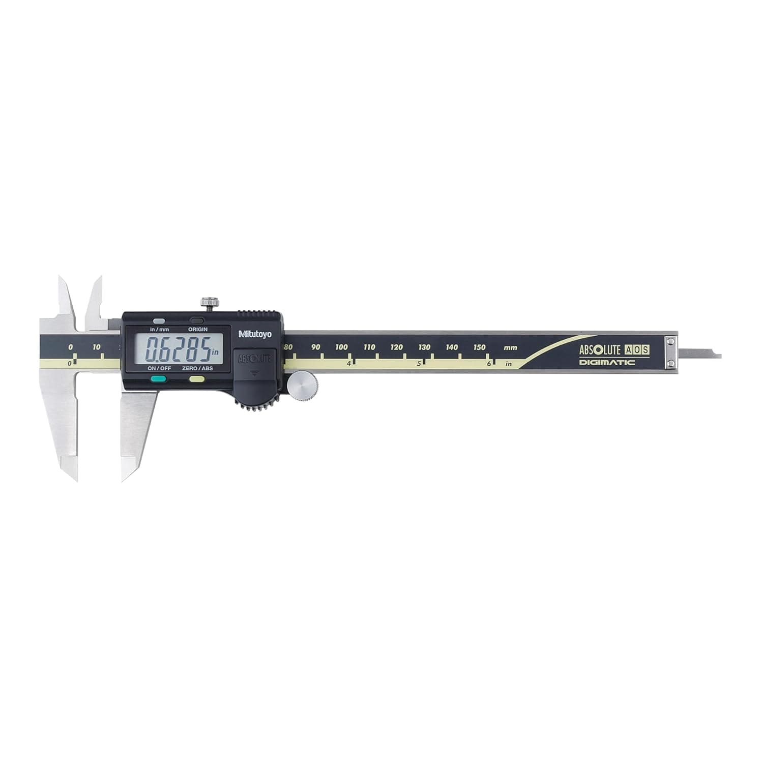 Mitutoyo 500-196-30 - Calibre electrónico digital con sensor de inducción AOS, regla absoluta ABS, con escala auxiliar (nonio), 150 mm