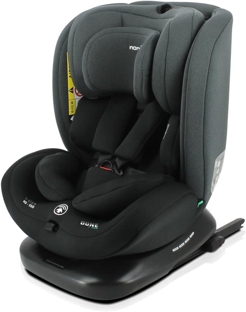 Nania Dune, Siège auto, i-Size, Pivotant 360, évolutif, naissance et jusqu'à 12 ans environ, Groupe 0/1/2/3, 40-150 cm, Siège Auto ISOFIX, Rotation 360, Inclinable, Appui-tête réglable