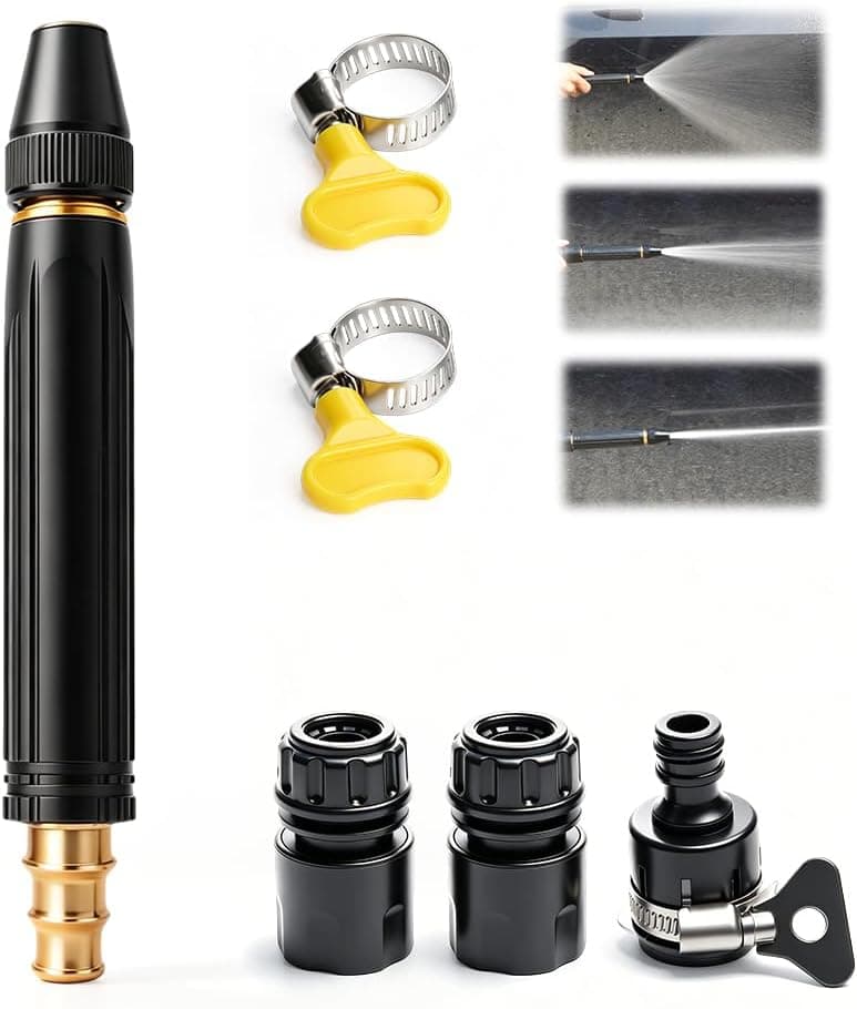 Home High-Pressure Car Wash Water Gun, 2026 Upgraded High Pressure Hose Nozzle, Adjustable Spray Patterns, for Watering Plants and Vegetables, and Car Washing (1pcs)