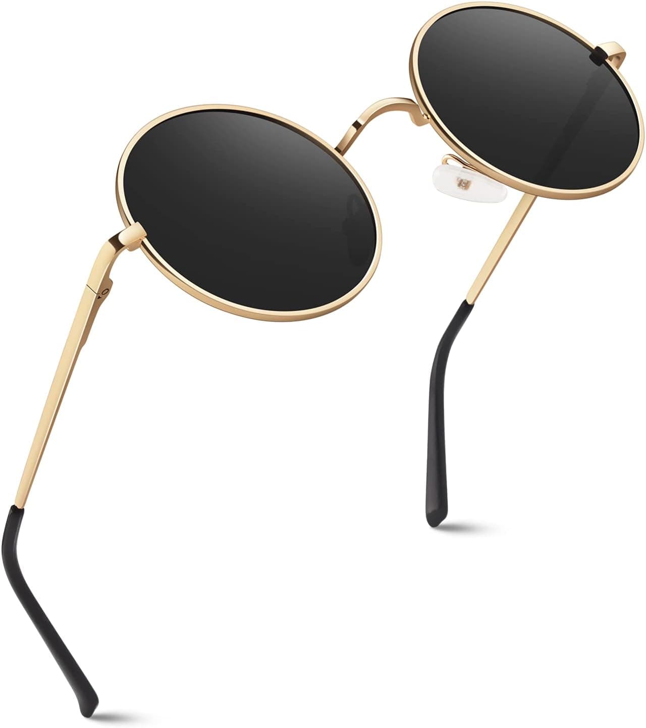 GQUEEN Retro Round Circle Polarised Sunglasses Mens Womens UV400 Protection,MEZ1