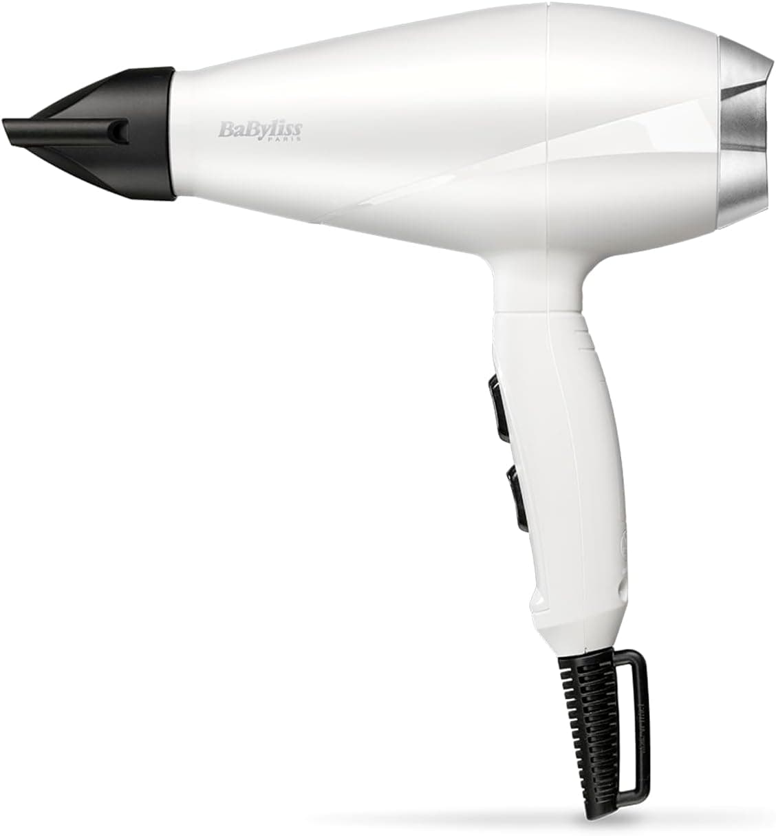 BaByliss Haartrockner Speed Pro 2000W – Professioneller AC-Föhn, Hergestellt in Italien, Leicht und mit Anti-Frizz Ionen-Technologie, 3 Temperatur- und 2 Geschwindigkeitsstufen, Weiß, 6704WE