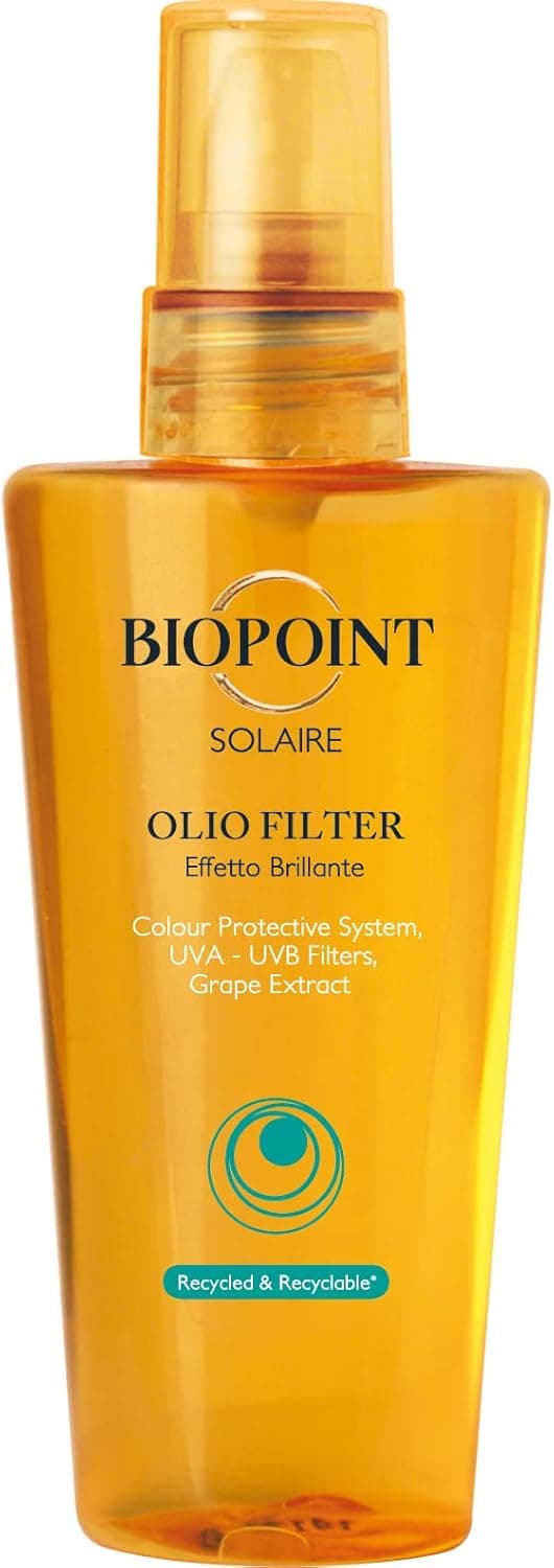 Biopoint Solaire - Spray On Oil, Olio Capelli Solare Senza Risciacquo, Azione Idratante e Nutriente, Dona Protezione dalla Secchezza e Luminosità, Effetto Glossato, 100 ml