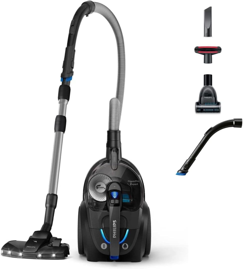 Philips PowerPro Expert 7000 Series (beutelloser Staubsauger, TriActive+ LED-Düse, Allergiefilter, 900 Watt) hochglanzschwarz - FC9747/09