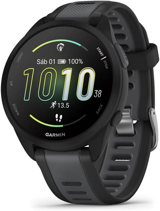 Garmin Forerunner 165 Reloj Inteligente para Correr con GPS, Pantalla Táctil AMOLED, Métricas Optimizadas, Planes de Entrenamiento, Garmin Pay, Autonomía de 11 Días, Negro