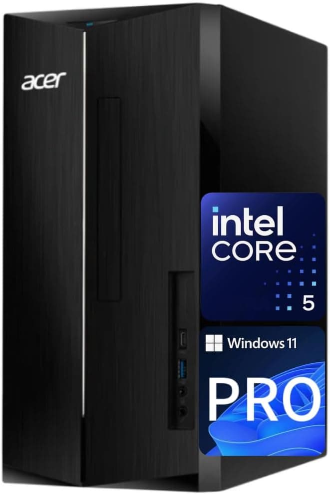 acer Aspire Business Desktop | 14th Gen Intel Core i5-14400 Processor | 16GB DDR5 RAM, 1TB Storage(512GB SSD & 500GB HDD) | WiFi6+Bluetooth5.1 | Keyboard+Mouse | Windows 11 Pro