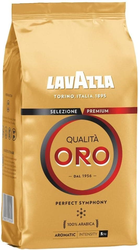 LAVAZZA - Café Grain Lavazza Qualità Oro - 100 % Arabica - Café Grain Italien - Intensité 5 - Paquet de 1 kg