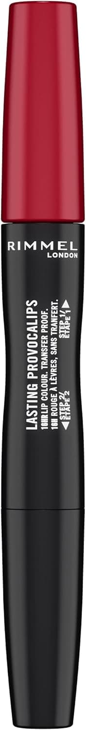 Rimmel, Lasting Provocalips, Labial fijo, 740 Caught red lipped, Paso 1: 2,3mL, Paso2: 1,6g