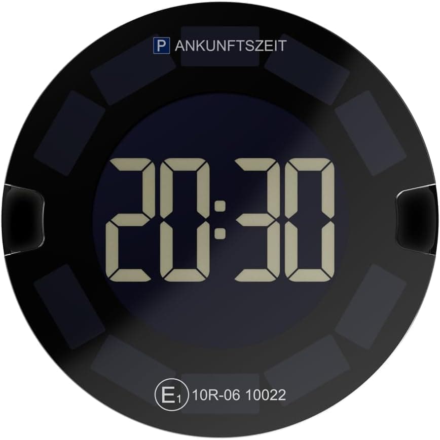 OOONO P-DISC 3 - Elektronische Parkscheibe Solar mit Zulassung fürs Auto - Automatische Digitale Parkscheibe Elektrisch - Solarbetriebene Parkuhr mit bis zu 5 Jahre längerer Batterielaufzeit