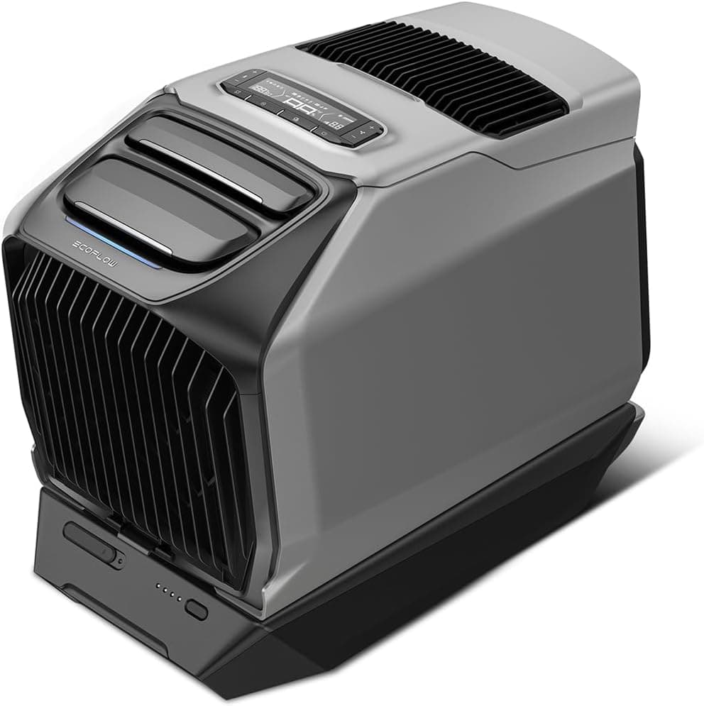 Climatiseur portable EcoFlow WAVE 3 avec batterie supplémentaire 1024 Wh, refroidissement 1800 W, chauffage 2000 W, autonomie de 8h, contrôle via application, idéal pour camping, tentes, RVs,SUVs