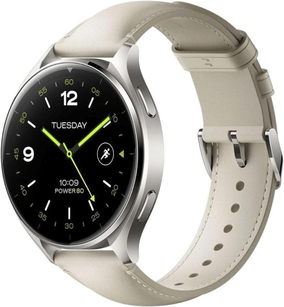 XIAOMI Watch 2 Titan - Funda Gris con Correa de Cuero Blanco