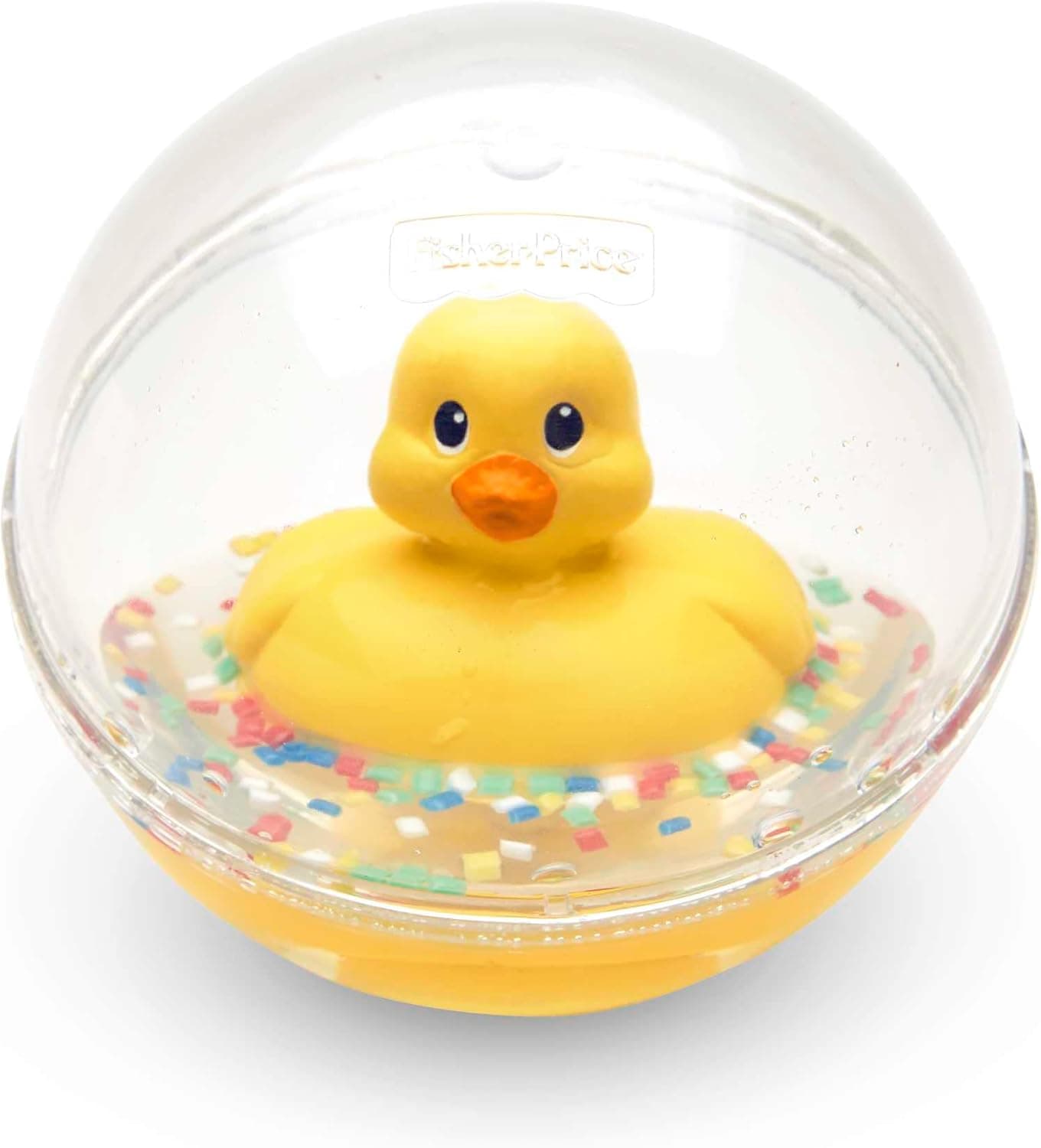 Fisher-Price WaterMates Entchenball, Lustige Ente in Kugel mit Konfetti, Baby Spielzeug, Spielball, Badewannenspielzeug, ab 3 Monate, 75676