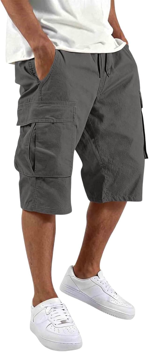 Pantaloncini Cargo Uomo Bermuda Estivi Shorts con Tasche Laterali Pantaloni Corti Slim Fit Multi Tasche Tasconati Pantaloni Sportivi Leggeri S-4XL