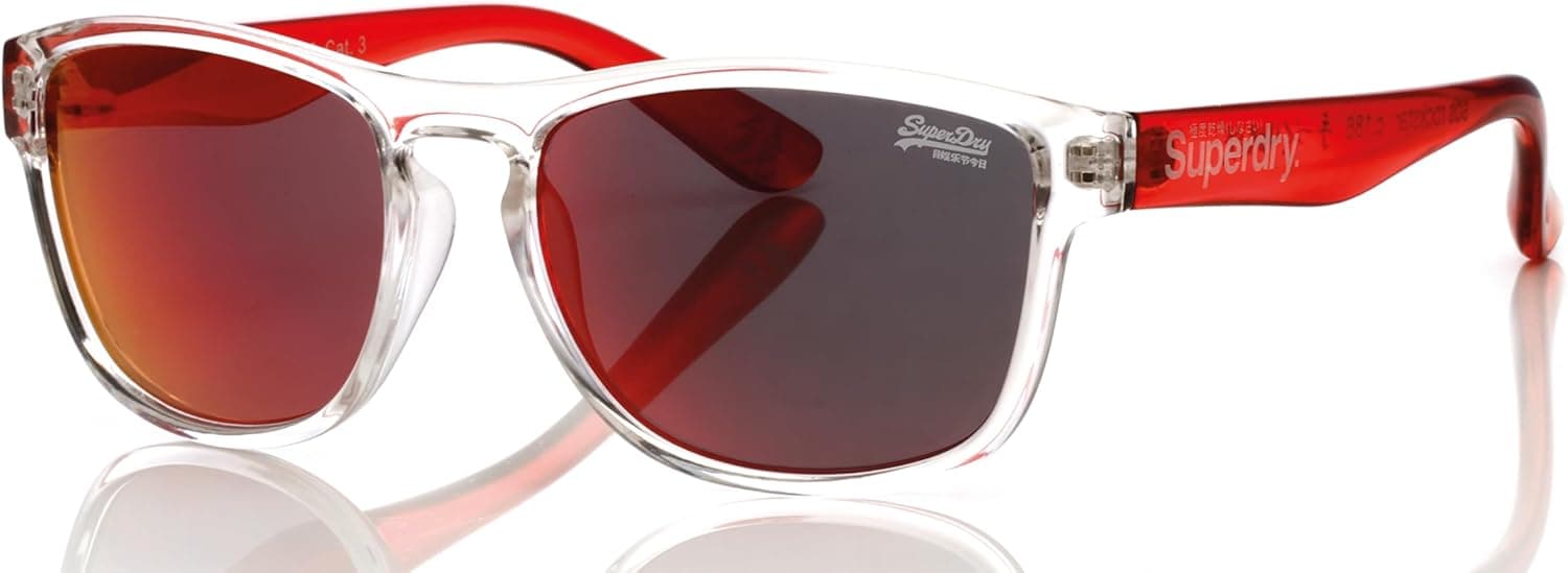Superdry Rockstar 186 Clear Red Transparent Red Mirror