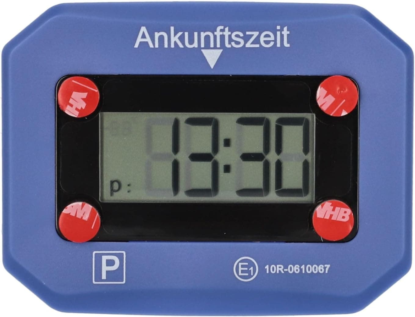 cartrend Digitale Parkuhr fürs Auto, elektronische Parkscheibe mit KBA-Zulassung, automatische Ankunftszeit, mit Display, zuverlässig, inklusive Batterie und 3M Klebepads