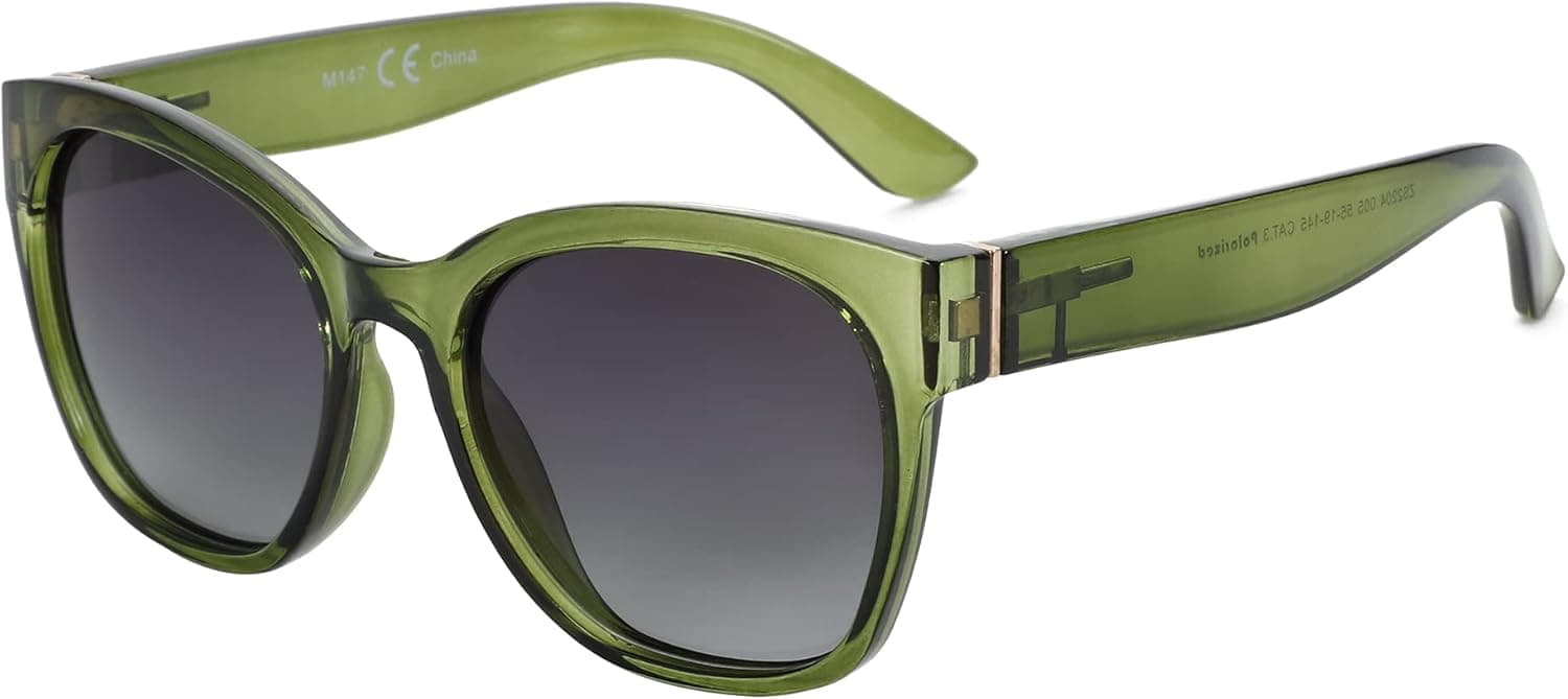 ZENOTTIC Cat Eye Polarised Sunglasses for Women - Oversized Sun Glasses UV400 Protection Retro Shades Designer Style