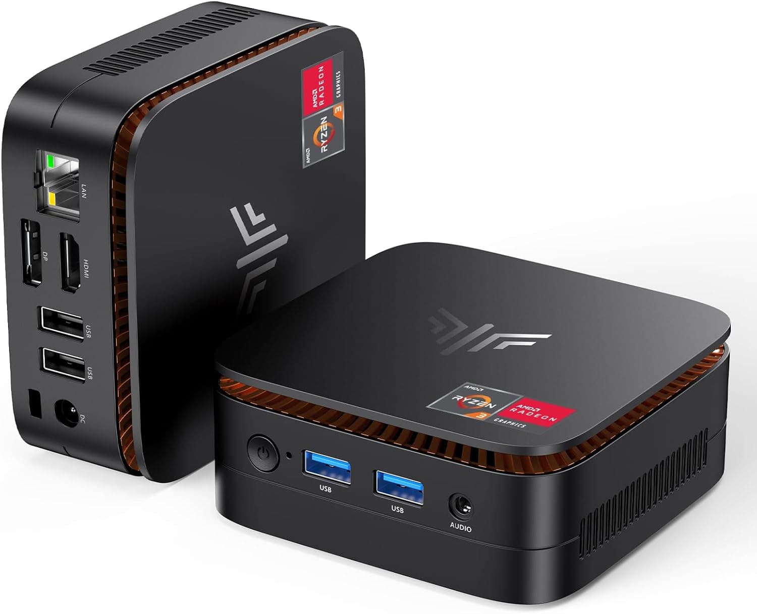 NiPoGi Essenx E1 Mini PC AMD Ryzen 3250U Windows 11 Pro (up to 3.5 GHz) 8GB RAM + 256GB SSD, 4K@60Hz dual display HDMI + DP/AWi-Fi/BT/LAN, mini computer for office/education/home