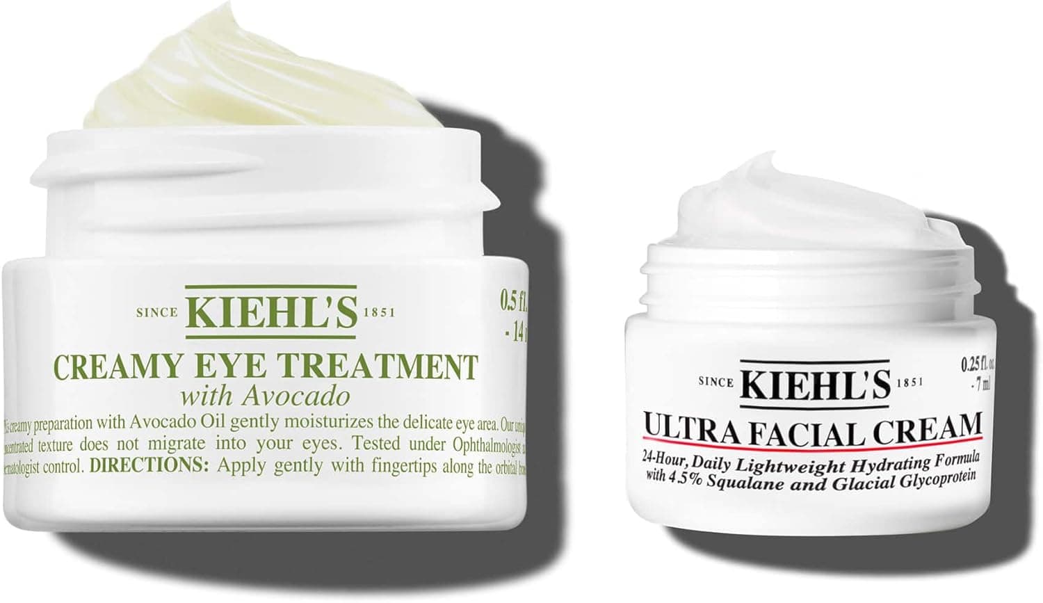 Kiehl's, Duo Crème Contour des Yeux à l’Avocat 14ml + Mini Ultra Facial Cream, Hydrate & Revitalise le Contour des Yeux, Anti-Rides, avec Huile d’Avocat Nourrissante & Vitamines B + E