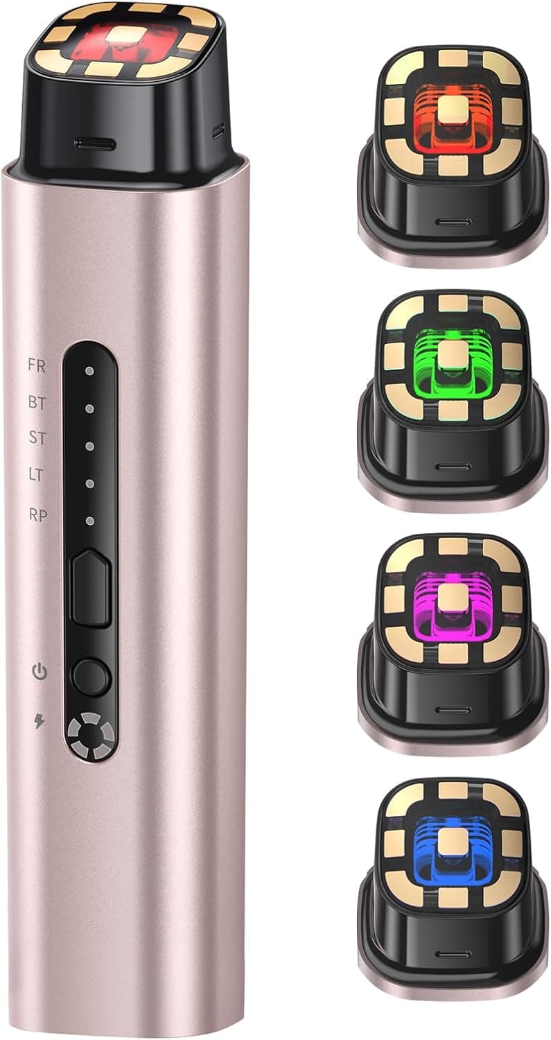 Aparato Radiofrecuencia Facial, 5 en 1 Masajeador Facial de Microcorriente, Dispositivo Eléctrico de Belleza Antiarrugas, Antiacné, Reafirmante y Lifting para Rostro y Cuello