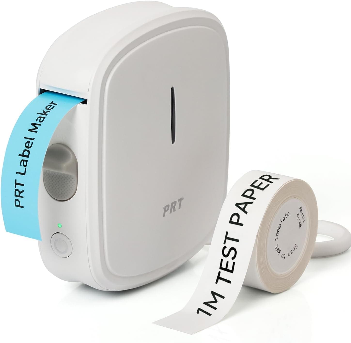 prt QUTIE Bluetooth Beschriftungsgerät Selbstklebend, Tragbarer Mini Etikettiergerät, USB Aufladen Etikettendrucker, labelmaker für Zuhause, Büro, Datum, Name, Kompatibel, iOS & Android，Weiß
