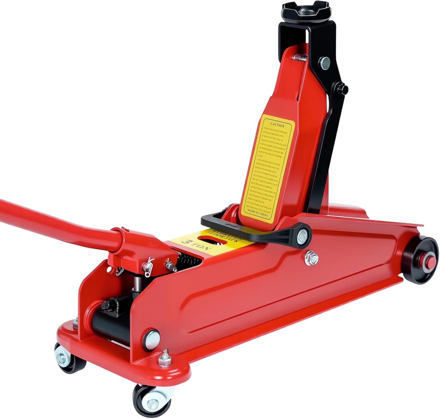 HYCHIKA Cric a Carrello 3T, Cric Idraulico per Auto, Martinetto Idraulico per Auto, Gamma di Sollevamento 135-370 mm, Ruote a 360°, Cric Auto Idraulico per Auto, SUV, Cambio Gomme
