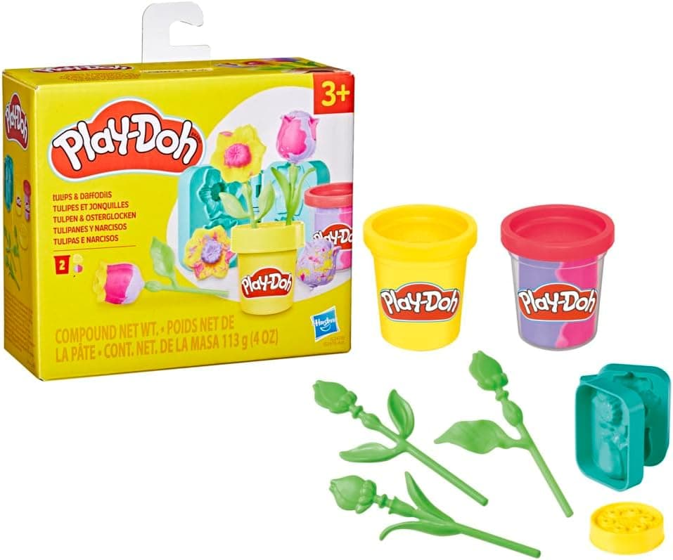 Play-Doh Tulpen & Osterglocken Blumenspielzeug, für Kinder zum Kneten und Spielen, Geschenk für Mädchen & Jungen ab 3 Jahren