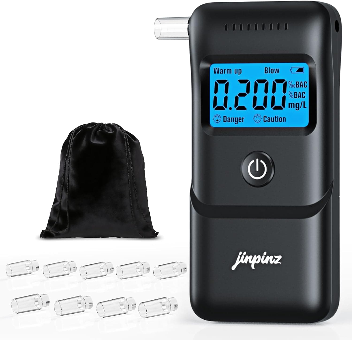 Ethylotest Electronique Précis Alcootest Numérique: Ethylometre Professionnel avec Écran LCD HD Capteur de Haute Précision - Portable Ethylotest avec 10 Embouts pour Particuliers et Usage Domestique