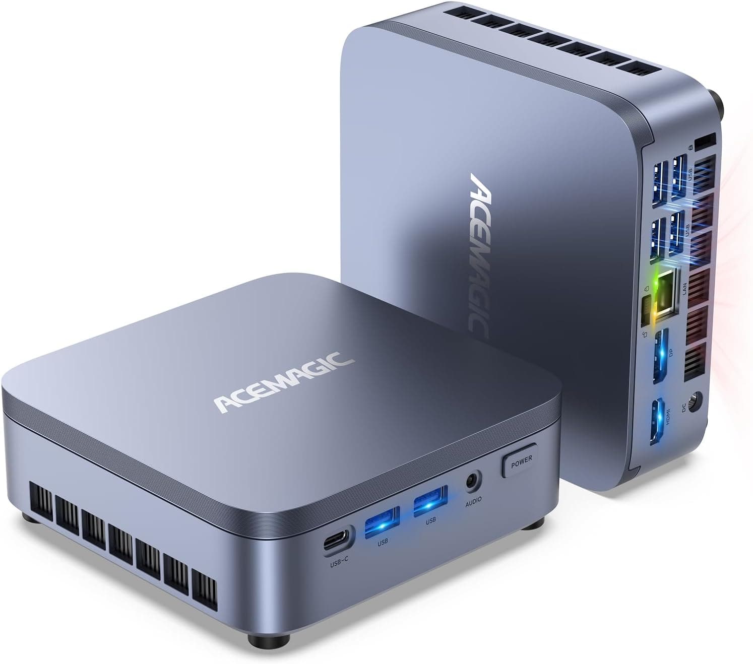 ACEMAGIC M5 Mini PC, Intel Core i7-14650HX (16C/24T), 32GB DDR4 1TB PCIe 4.0 SSD Win11 Pro Mini Desktop Computer, Intel UHD Graphics 14th, Triple 4K Display/WiFi 6 für 3D-Rendering, Content Creation