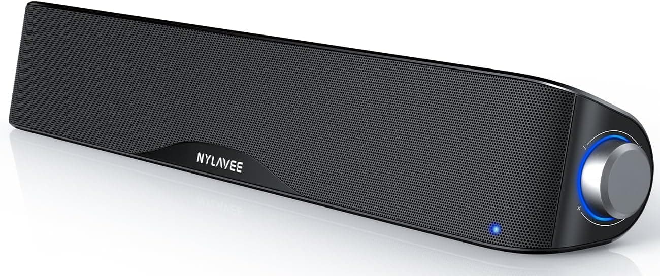 Nylavee Computer Speakers, HiFi Sound Quality Computer Sound Bar, USB Powered PC Speakers, Bluetooth 5.0 and 3.5mm Aux-in Computer Speakers for Desktop, Laptop, PCs, Monitor, Tablets, Xbox, Gaming