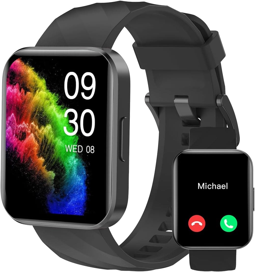 RUIMEN Reloj Inteligente Mujer Hombre con Llamada,1,85" Smartwatch con Pulsómetro,Podómetro,Oxímetro,Monitor Sueño,Esfera de Reloj Personalizada,Impermeable IP68 Pulsera de Actividad para iOS Android