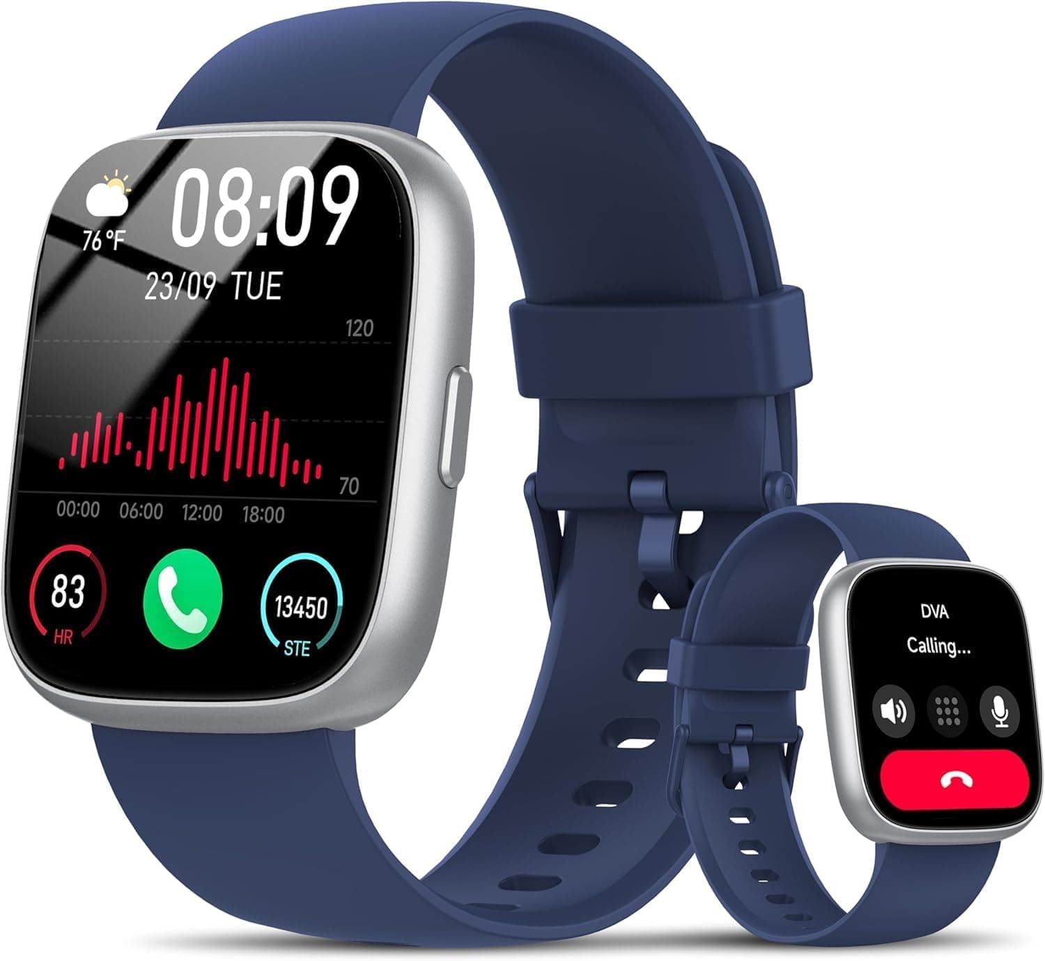 Alexa Smart Watch for Men Women, 1.83" HD Fitness Watch with Bluetooth 5.3 Call, New Smartwatch with Heart Rate/Sleep/Stress Monitor/110+ Sport, IP68 Waterproof Activity Tracker for Android iOS, Navy