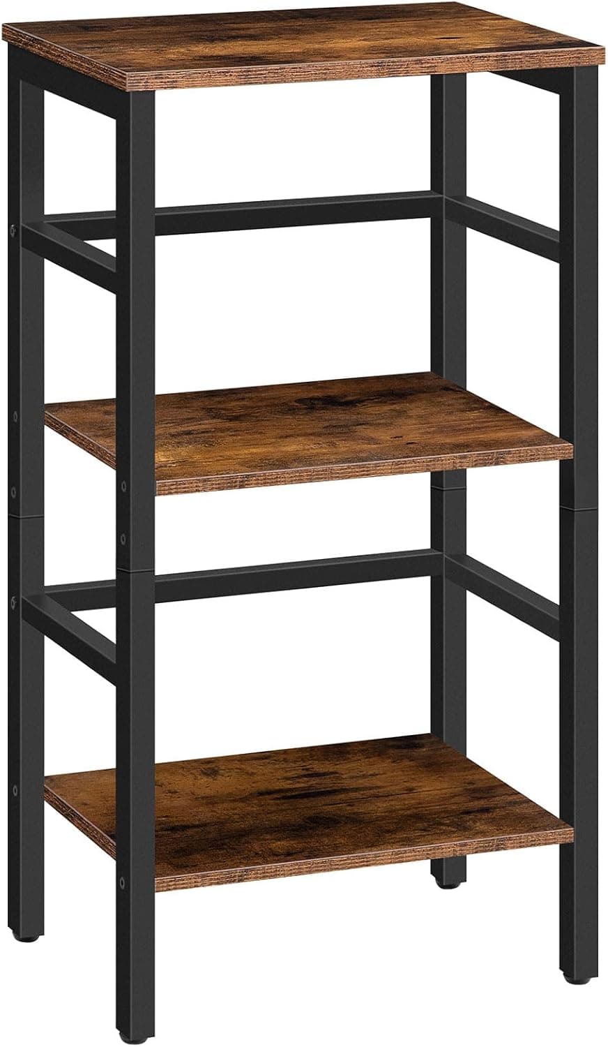 HOOBRO Leiterregal, Standregal, 3 Ebenen Bücherregal, Querstangen-Design, Multifunktionales Ablageregal, Stabiler Metallrahmen, Industriestil, für Wohnzimmer, Schlafzimmer, Arbeitszimmer EBF80CJ01G1
