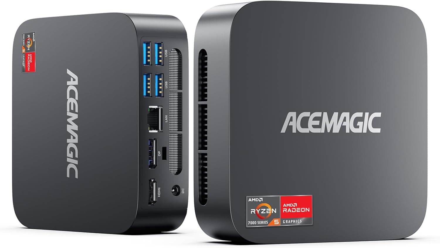 ACEMAGIC Kron Mini K1 Mini PC, AMD Ryzen 5 7430U (Äquivalent zu 5850U, 6C/12T, Bis zu 4.3Ghz),16GB LPDDR4X 512GB M.2 SSD Windows 11 Pro Mini PC, Mini Computer with WiFi 6 | BT 5.2 | 4K UHD | Type-C