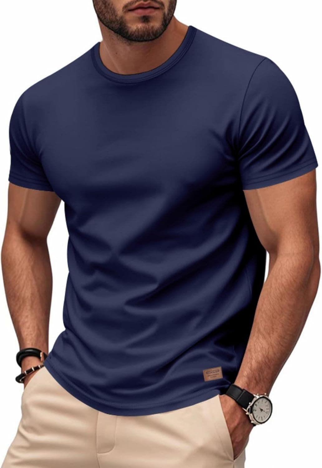 MOKBAY Camisetas Manga Corta Hombre Lisas Camiseta Cuello Redondo Deportes Tshirt De Deporte