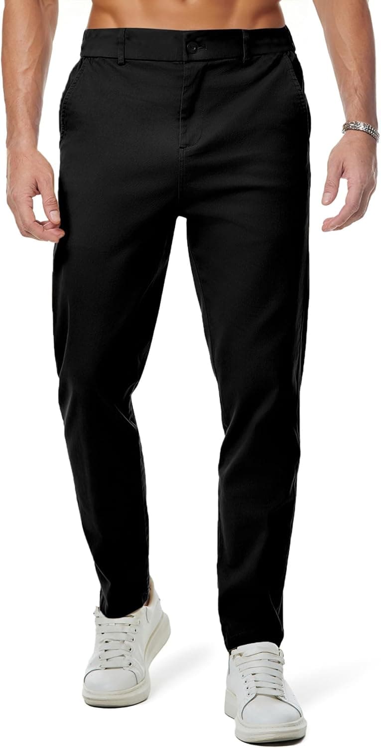 JMIERR Baumwolle Chino Hosen Herren Stretch Cargohose Hose Männer Business Freizeit Hosen Elastische Taille mit Taschen