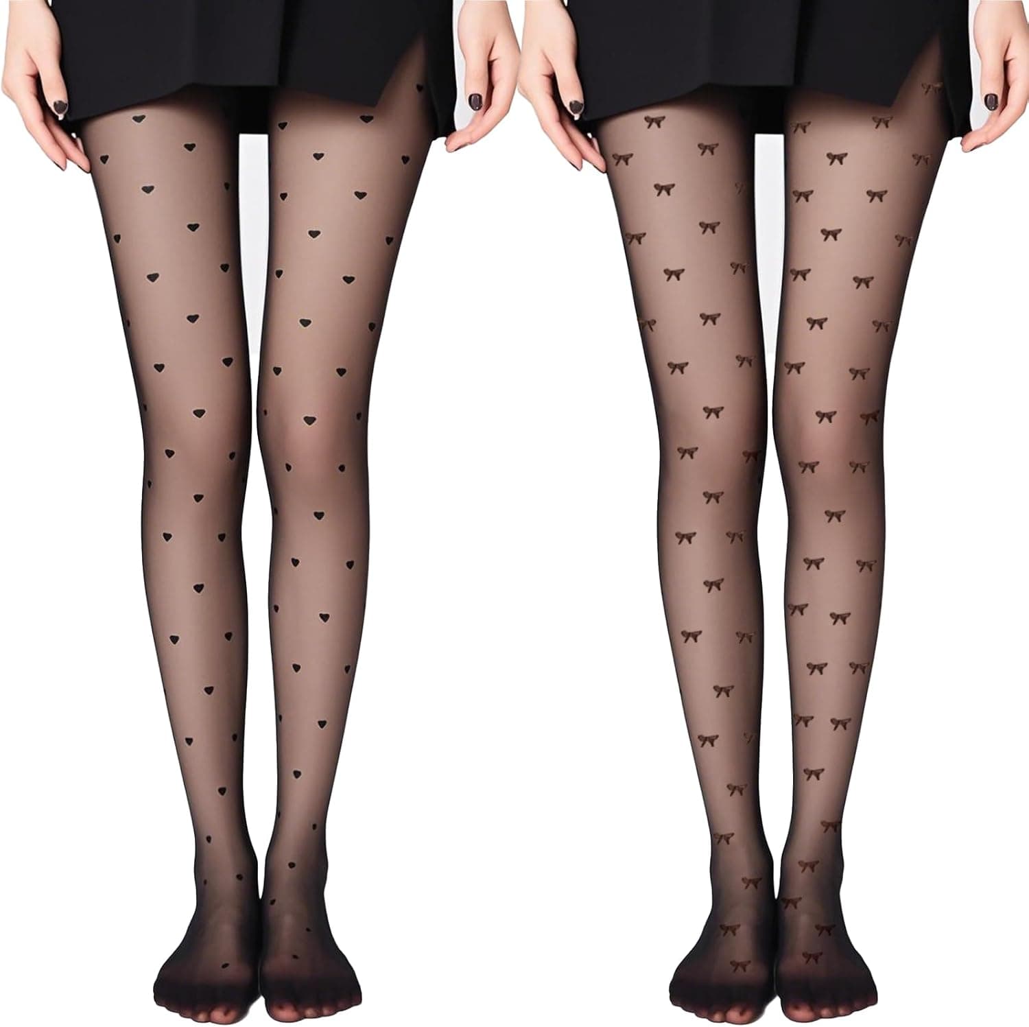 Funky Tights for Women,Fashion Sheer Tights See-through Stockings,Dating Shopping Accessories Funky T-ights Breathable Sexy Black Pantyhose for Women Girl