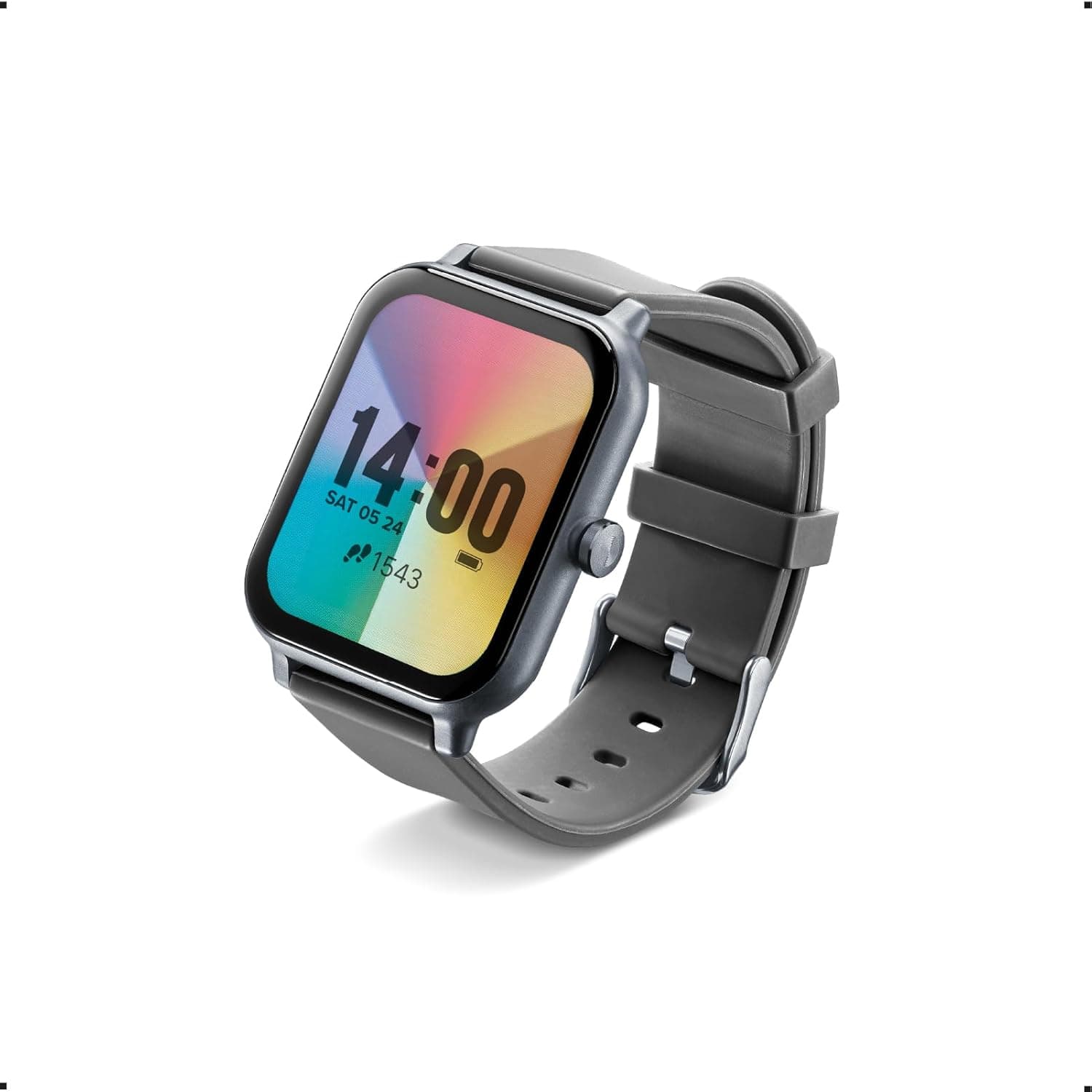 cellularline - ION - Smartwatch Bluetooth® con App per iOs e Android - Autonomia Batteria: 5 giorni - Display LED - Anteprima notifiche - Frequenza Cardiaca - Monitoraggio Attività Fisica - Nero