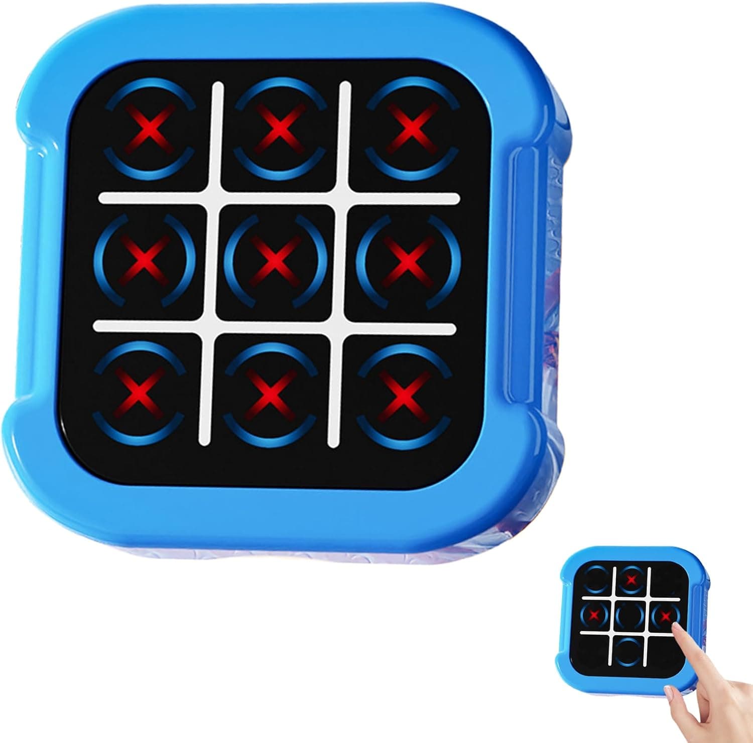 Electronic Tic Tac Toe Game, 3-in-1 Portable Tic Tac Toe with Noughts and Crosses & Flash Reflex Game Modes, Battery-Powered Educational Travel Toy for Kids and Adults