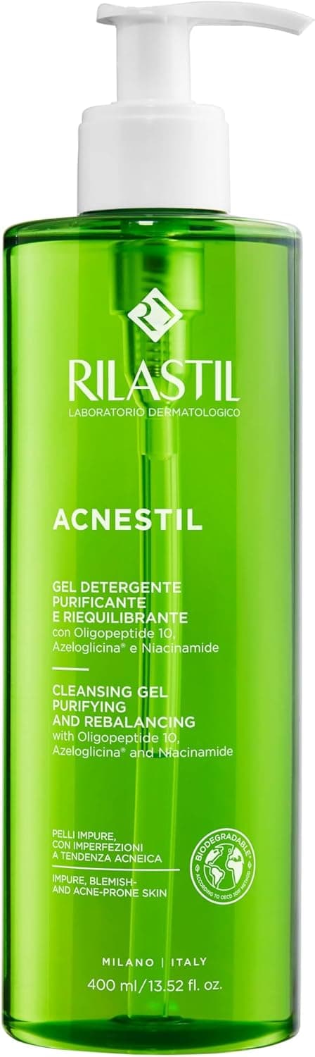 Rilastil Acnestil Gel Detergente Purificante e Riequilibrante per Pelli Miste Grasse con Tendenza Acneica Confezione