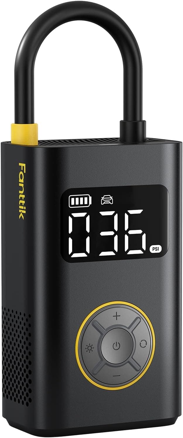 Fanttik X9 Pro Tragbare Elektronische Luftpumpe, 1 Min Schnelles aufblasen Elektrische Kompressor, 10,3 BAR/150 PSI Luftkompressor mit LED-Licht für Fahrrad, Auto, Motorrad und Ball
