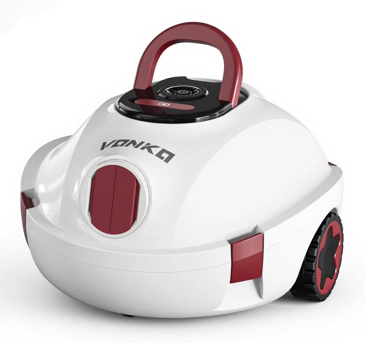 VONKO P10 Robot Piscine sans Fil, Aspirateur Automatique Piscine Hors Sol, Autonomie 100 Min, Retour Automatique, Portable, Idéal pour Les Piscines Hors Sol 100㎡, Blanc ivoire