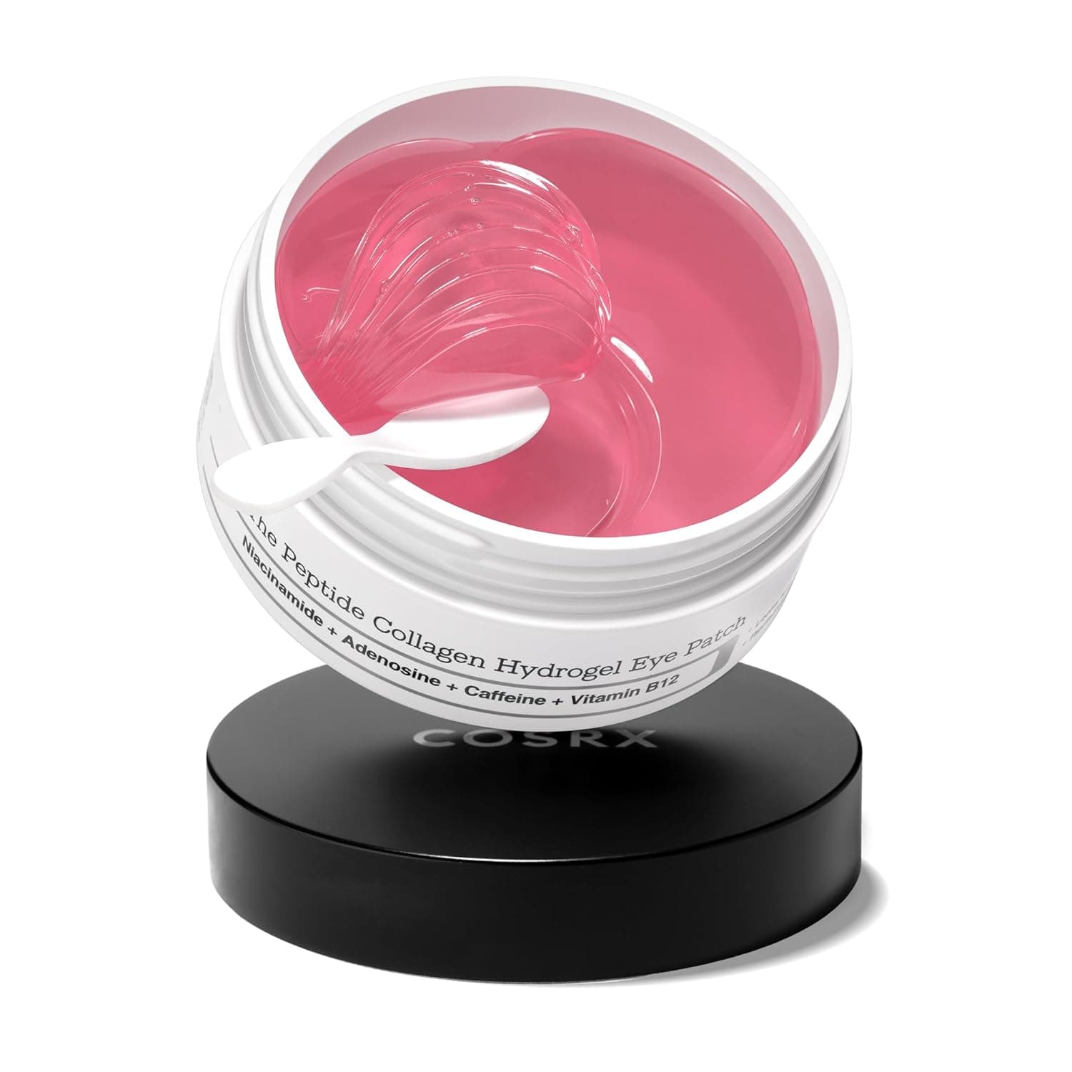 COSRX Pink Peptide Collagen Hydrogel Augenpads mit Koffein gegen Augenringe, vermindert das Volumen von Tränensäcken und Schwellungen, Anti-Falten Eye Patches, Korean Skincare, 60 Stück