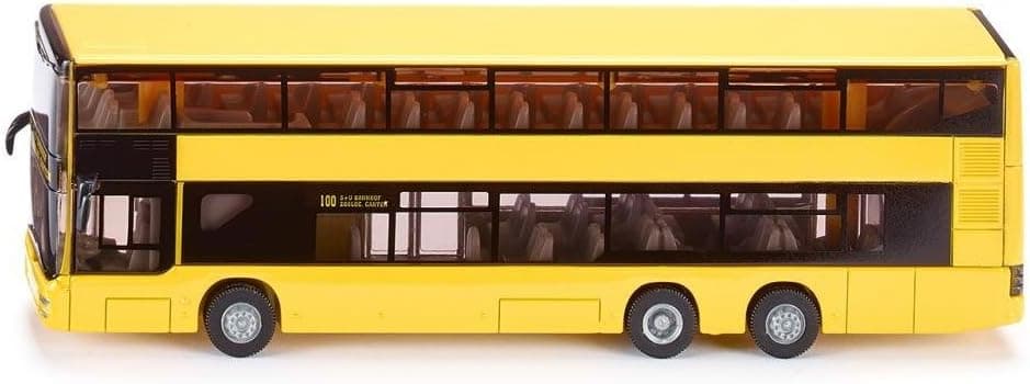 Siku 1884, MAN Doppelstock Linienbus, 1:87, Metall/Kunststoff, Gelb, Bereifung aus Gummi