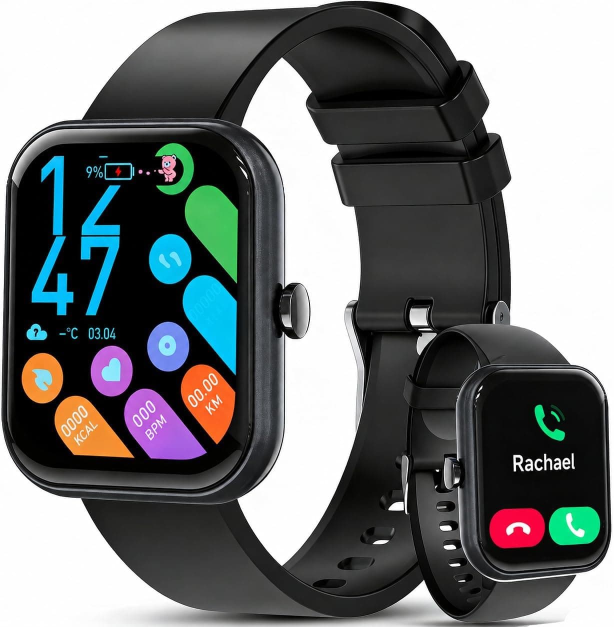 Smartwatch Uomo Donna, Traduzione Vocale AI 9 Lingue e Chiamate BT 6.0, 1.95" Orologio Sportivo con Contapassi e Cardiofrequenzimetro, Fitness Tracker con 15 Giorni di Autonomia