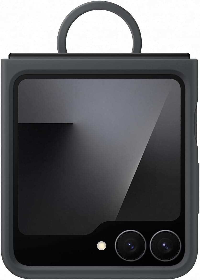 Samsung Silicone Case with Ring Custodia pieghevole in silicone con anello per Galaxy Z Flip6 | Z Flip7 FE, Black