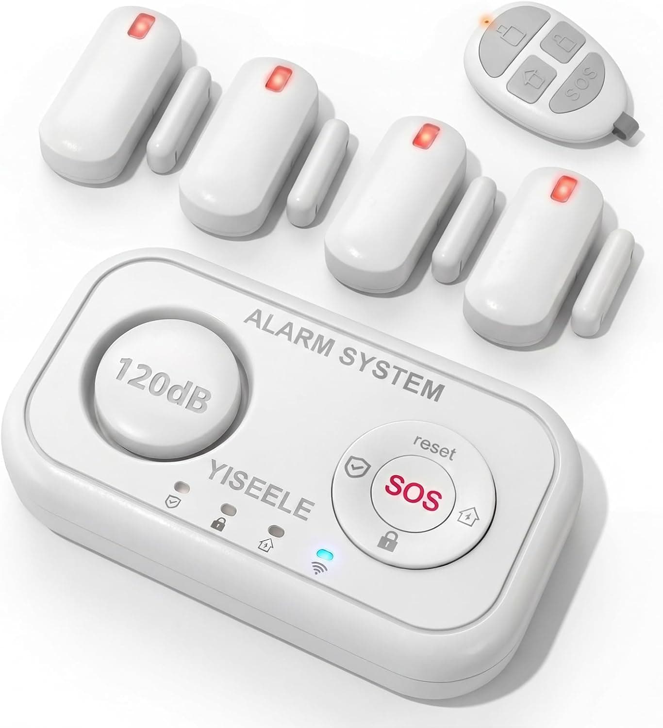 YISEELE Alarme Maison sans Fil: Centrale 120dB - Kit Alarme Maison avec Alarme Porte et fenêtre - détecteur de Chute - Protégez Votre Famille et Vos biens en Votre Absence – Compatible Alexa & Google